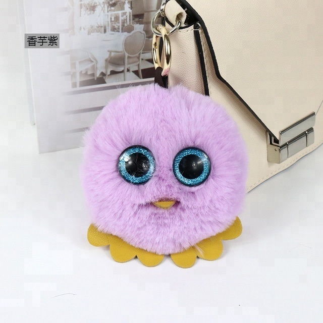 More styles brushy round shape small plush toy keychain