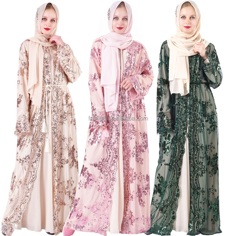 2023 Wholesale Islamic Apparel Ramadan Hoodie Long Dress Solid Loose Plus Size Abaya Women's Muslim Dress