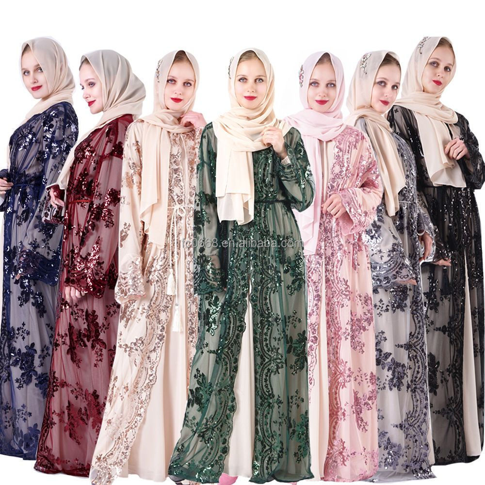 2023 Wholesale Islamic Apparel Ramadan Hoodie Long Dress Solid Loose Plus Size Abaya Women's Muslim Dress