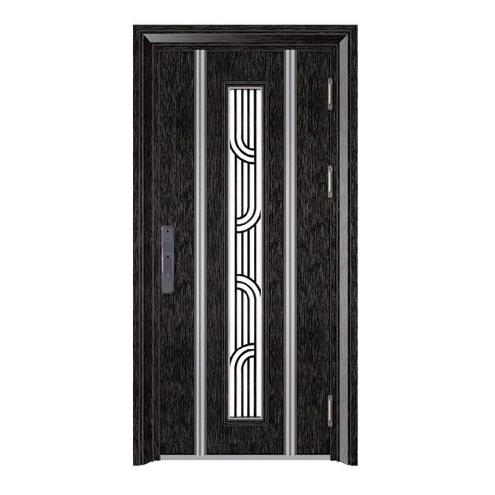 304 Stainless steel door with fingerprint digital lock external security metal door grill glass design