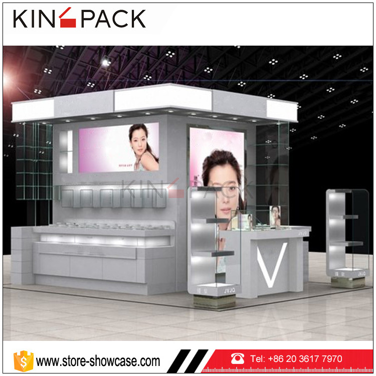 Professional customized light shopping mall cosmetics kiosk furniture creative ideas for sale