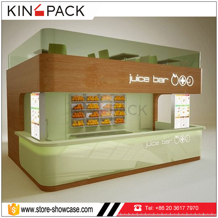 Indoor modern juice bar kiosk design with juice bar counter for sale