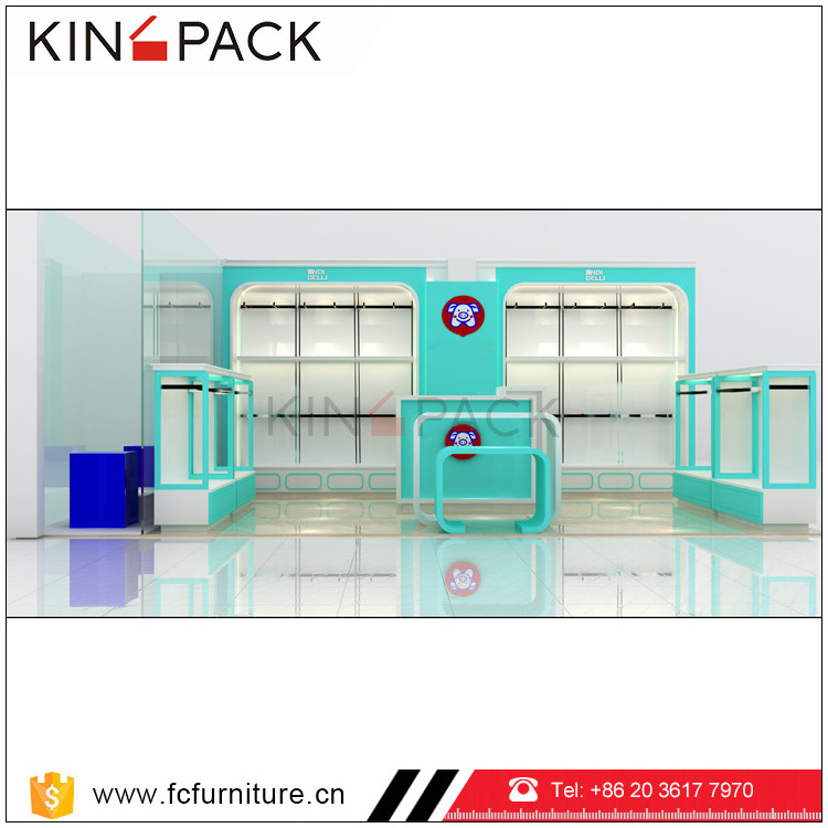 Clothing racks for sale of Baby clothes cabinet design for child garment shop interior furniture