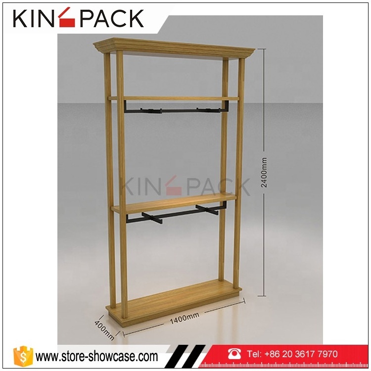 MDF wood with mental custom made mental hanging clothes display rack furniture for retail clothing display racks