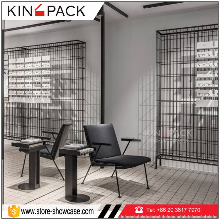 Wall mental eyeglass display sunglass display rack for optical store fixture