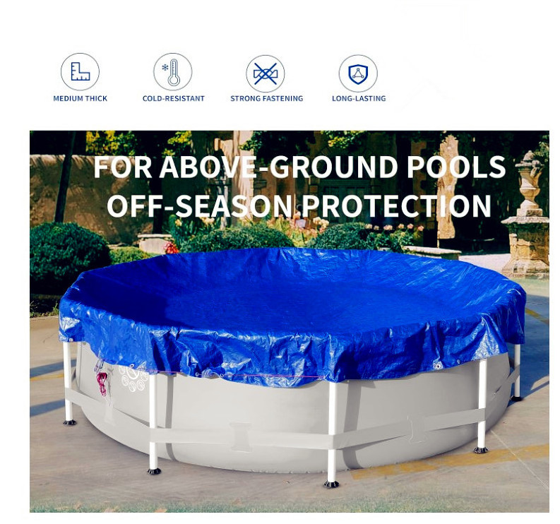 Royal Blue Black Round Pool Solar Cover for Above Ground Pools Round Pool Weather Cover Round Hot Tub Cover