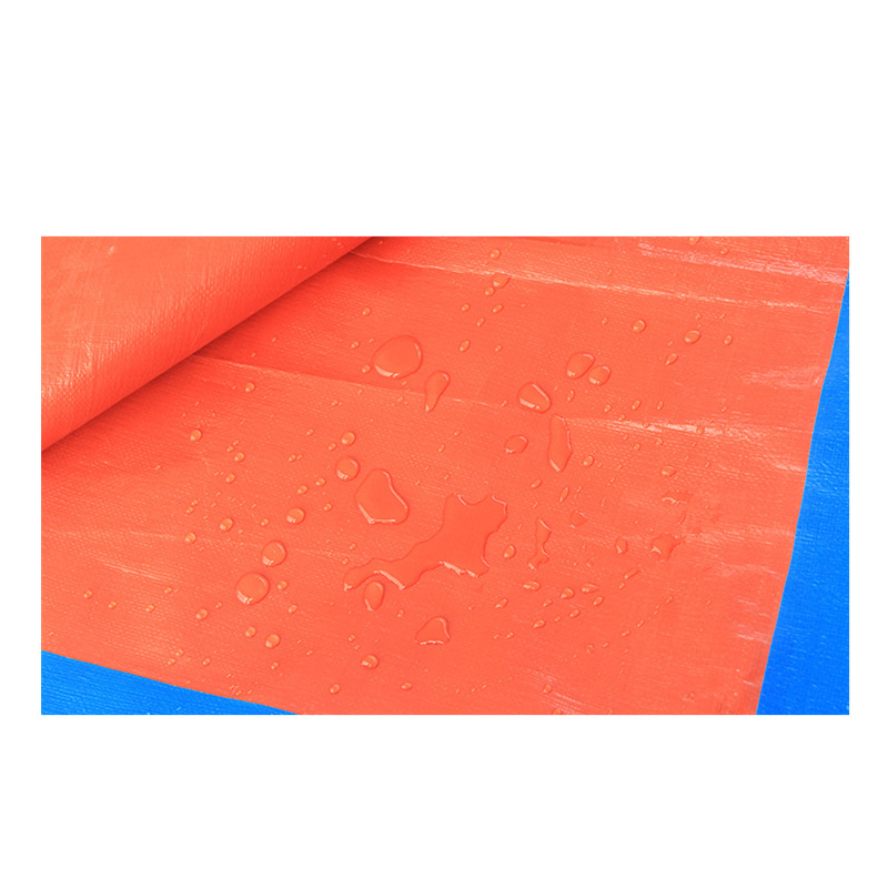 6x6m waterproof orange blue pe tarpaulin sheet for roof cover