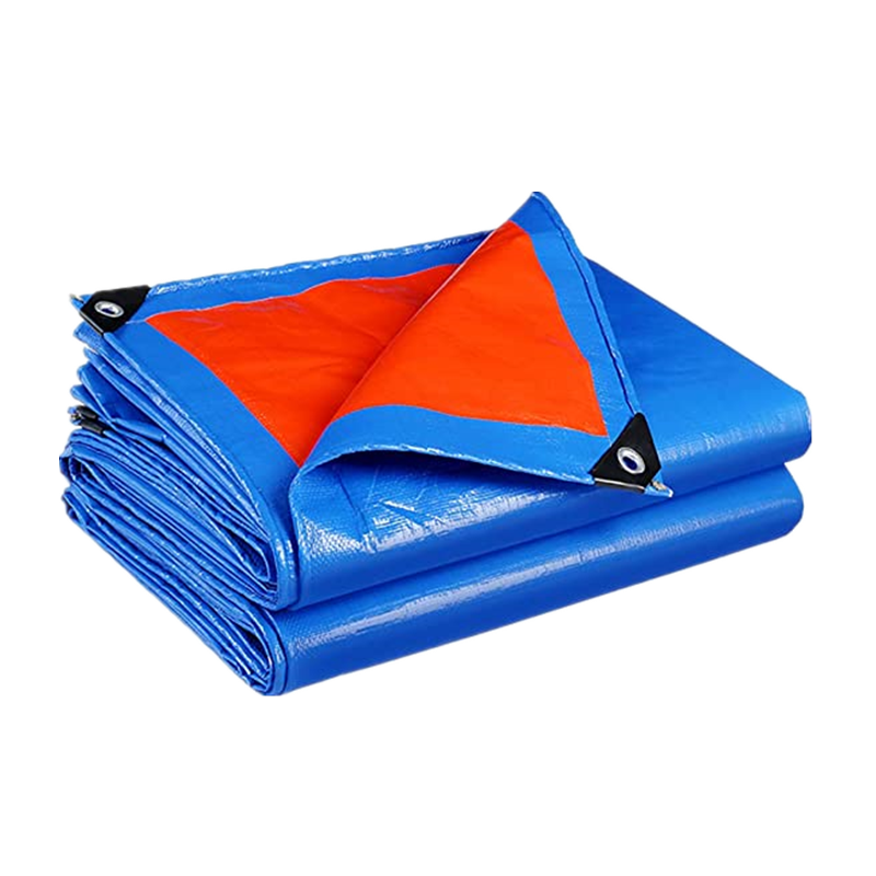 6x6m waterproof orange blue pe tarpaulin sheet for roof cover