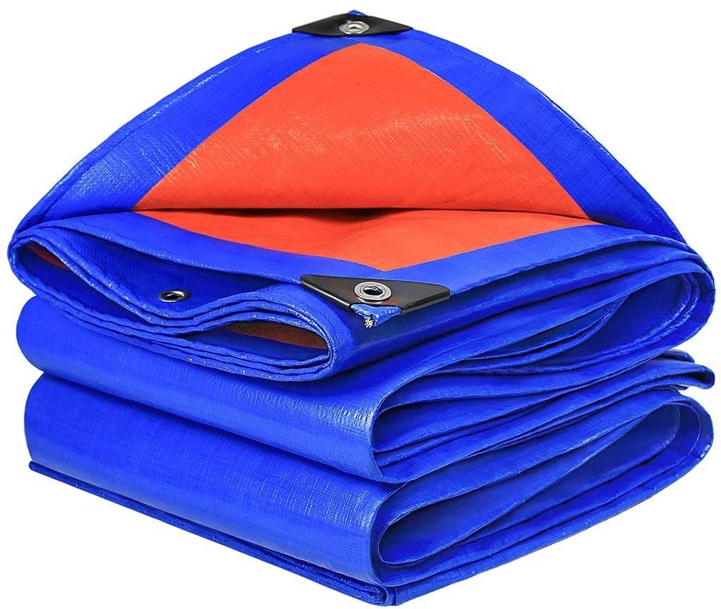 6x6m waterproof orange blue pe tarpaulin sheet for roof cover