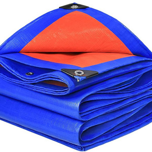 6x6m waterproof orange blue pe tarpaulin sheet for roof cover