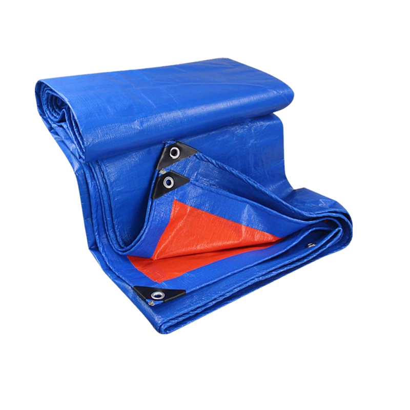 6x6m waterproof orange blue pe tarpaulin sheet for roof cover