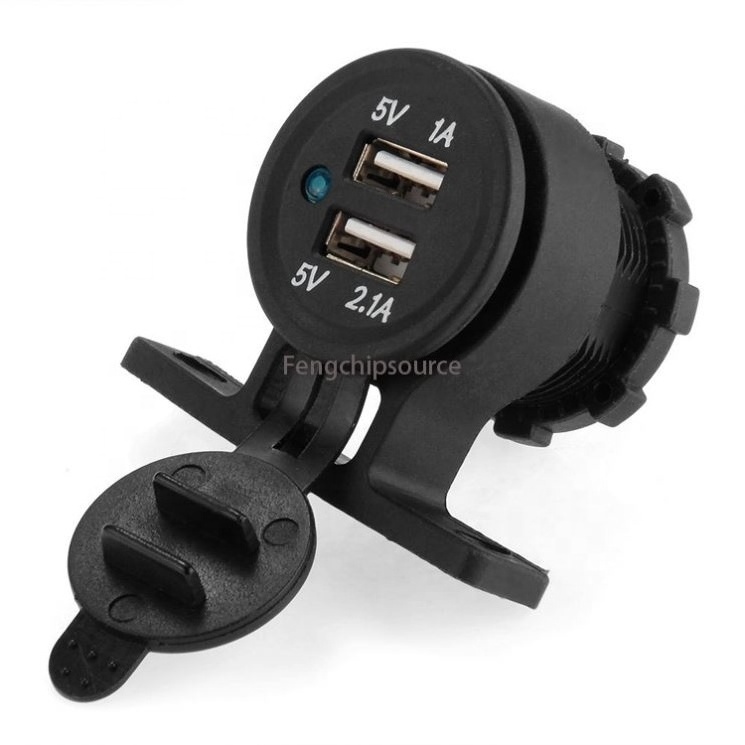 Motorcycle modification vehicle-mounted car charger 3.1A dual USB charging set RV bus