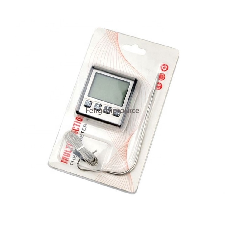 with backlight probe barbecue steak thermometer BBQ barbecue oven thermometer with magnet timing alarm