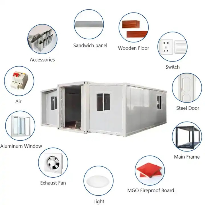 Low Cost Housing Technology Prefabricated Living Container House 40ft Expandable Homes With Au Specs