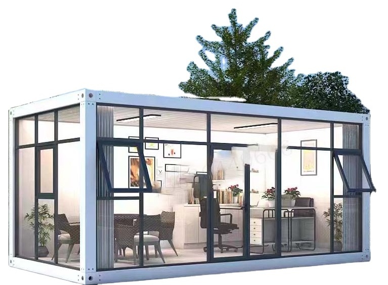 Quick Build Light Steel Prefabricated Modular Home Meeting Booth Container House Coffee Shop Pack Office