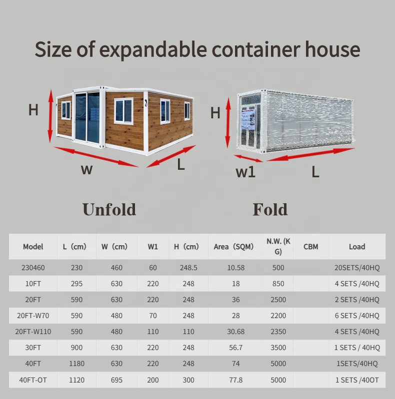 Prefab Houses two bedrooms 1 bathroom luxury 20/ 40ft prefab hotel folding container homes for sale expandable container house