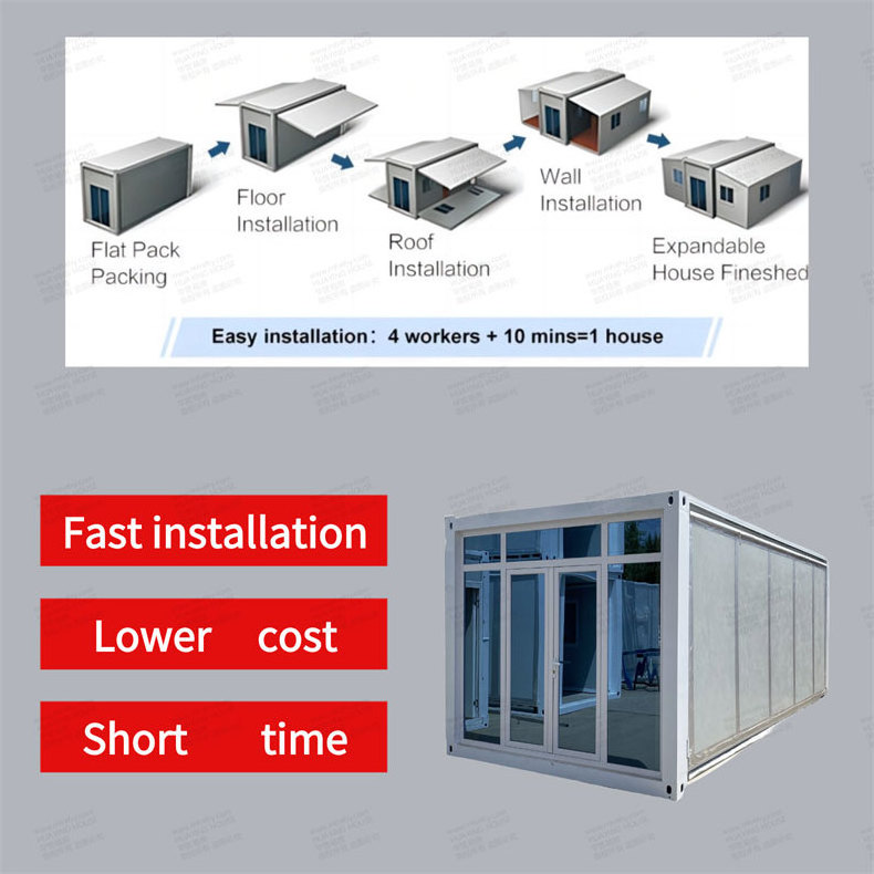 Prefab Houses two bedrooms 1 bathroom luxury 20/ 40ft prefab hotel folding container homes for sale expandable container house