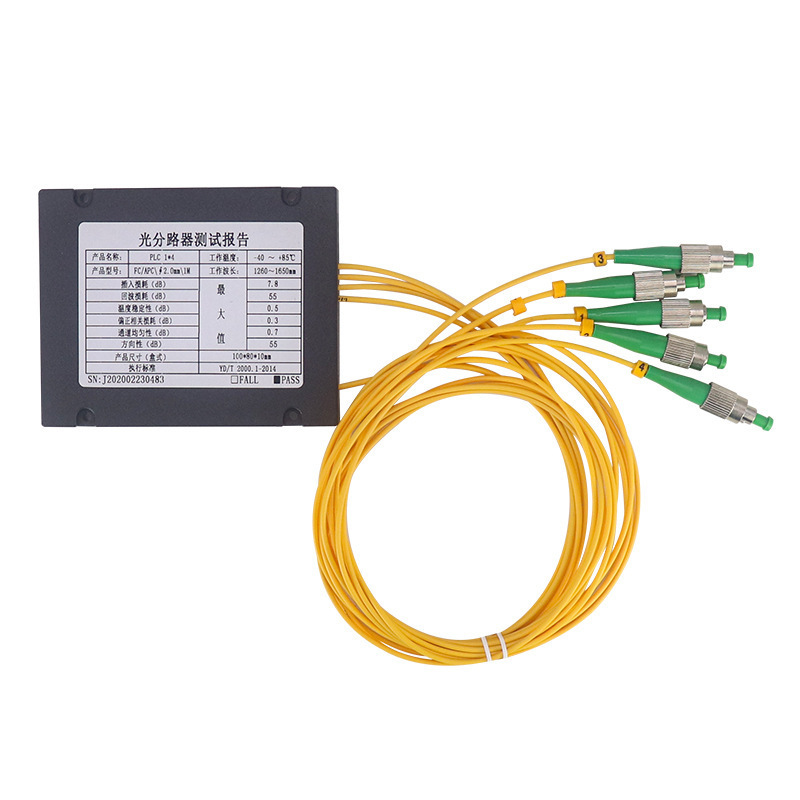 FCJ Single Mode Fiber Optic Splitter 1x2 1x4 1x8 1x16 1x32 1x64 PLC Box Splitter With Sc Apc Connector