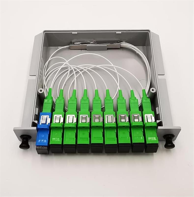 FCJ factory PLC Steel Tube 1*8 2 4 8 16 32 64 Optical Splitter SC/APC/UPC PLC Splitter 1x8 Fiber Optic PLC Splitter