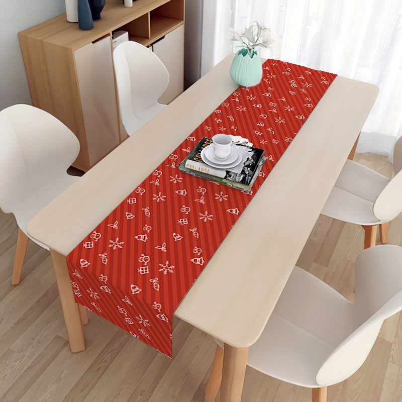 Wholesale Cheap Christmas Table Runner Decor Linen Polyester Print Table Runner Cover for Party