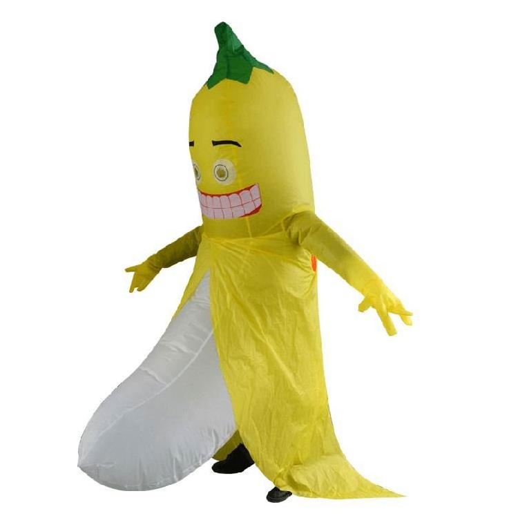 Adult funny cute inflated garment yellow smile banana cosplay inflatable party costume