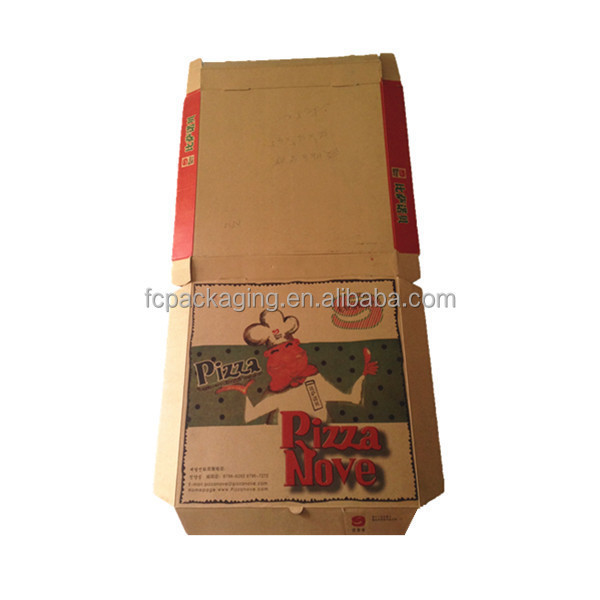 Printing Pizza Box Red Yellow And Blue Takeout Food Box Customization