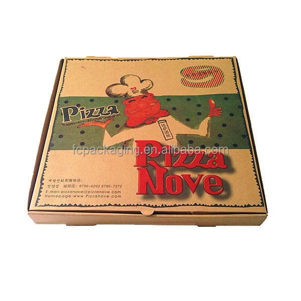 Printing Pizza Box Red Yellow And Blue Takeout Food Box Customization