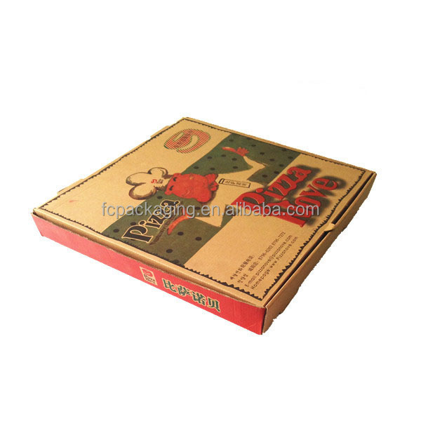 Printing Pizza Box Red Yellow And Blue Takeout Food Box Customization