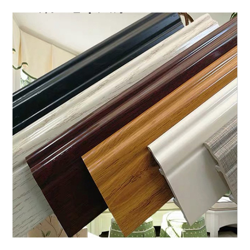 Wooden looking home PVC  flooring skirting 8cm