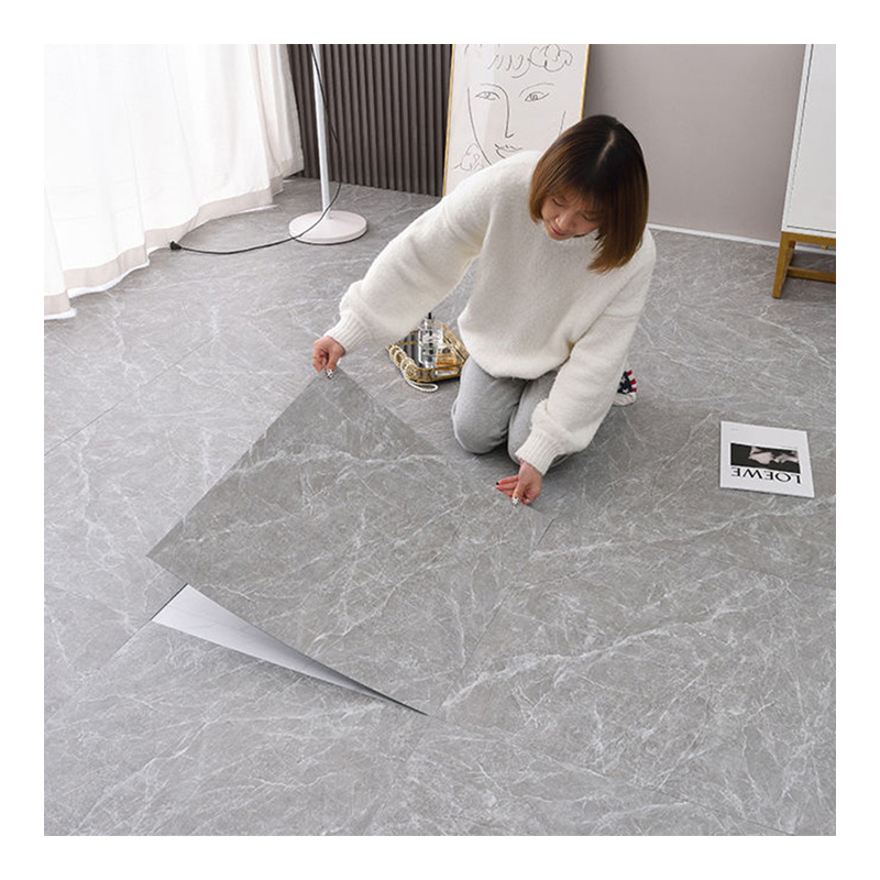 Waterproof 4mm Thick White Marble Effect Self Adhesive Wall Decor Peel And Stick Pvc Aluminum Tiles