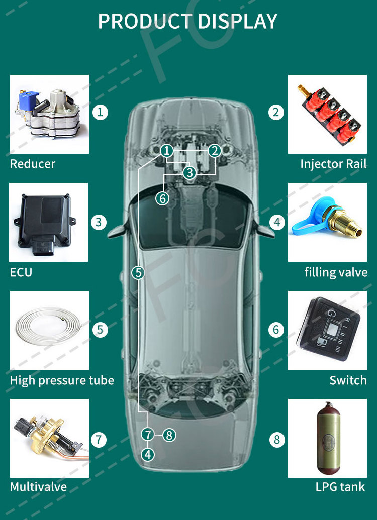 FC rail inyector glp lpg auto conversion kits lpg gas conversion kit