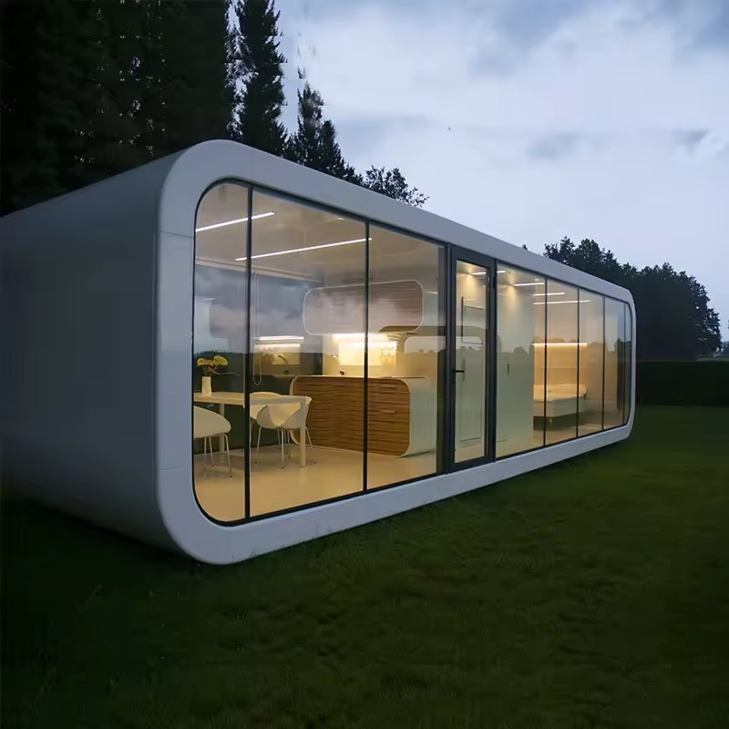 Modern Prefab House Single Expandable Apple Cabin Luxury Villa Container House for Sale