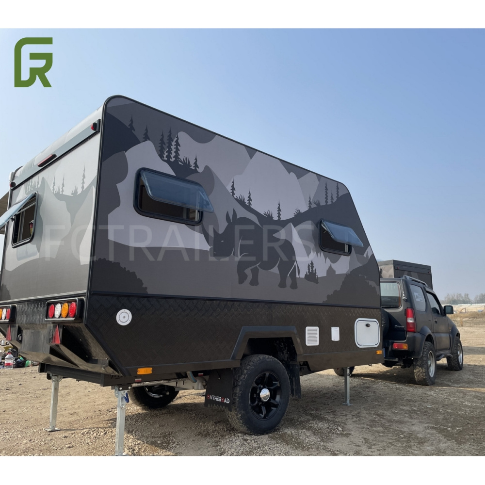 Camber Trailer luxury motorcycle off-road teardrop caravan expedition camper with adjustable beds rvs