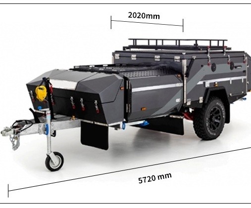 Australia Electrical System Standard Off Road Caravan Camper with Waterproof rooftop tent kitchen system