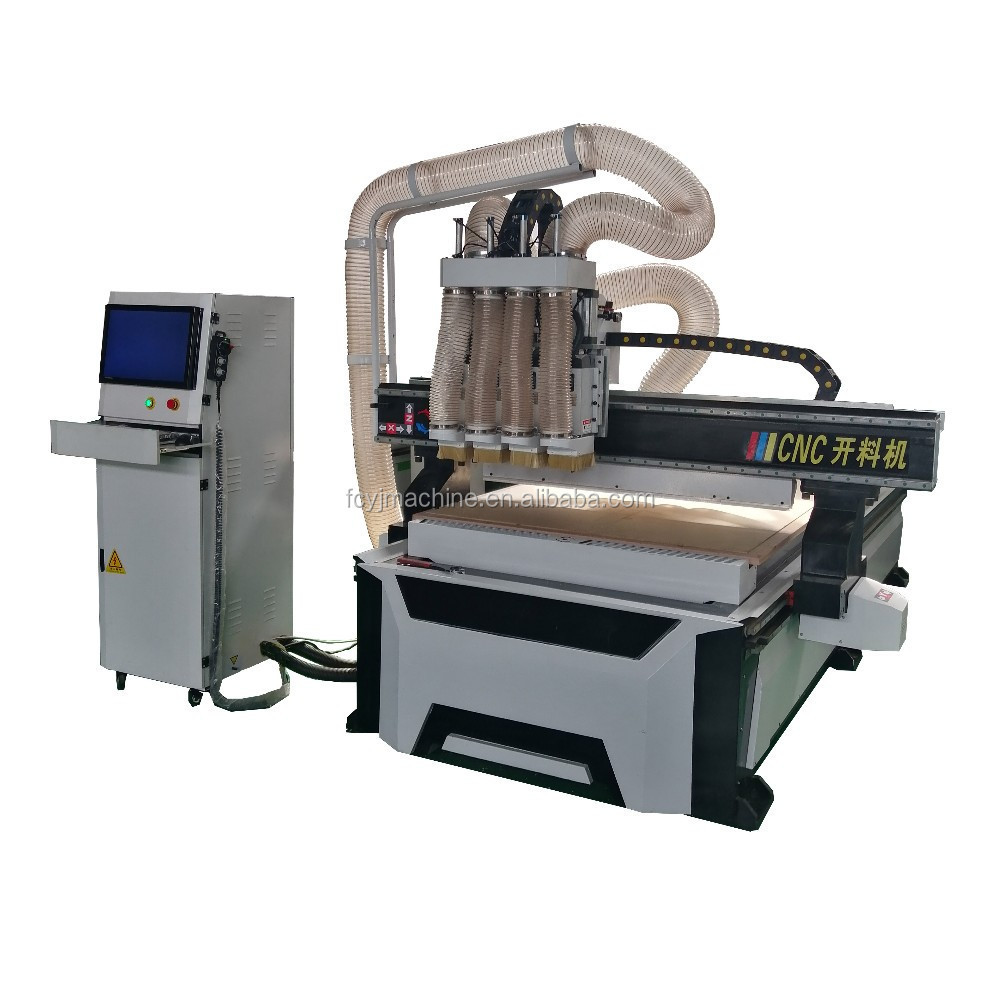 Kitchen cabinet shaping machine multi heads cnc router machine cutting /drilling machine for panel based furniture processing