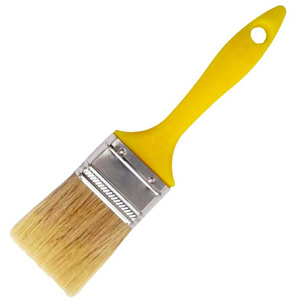 75mm European style  PET polyester bristle Solid yellow handle plastic paint brush