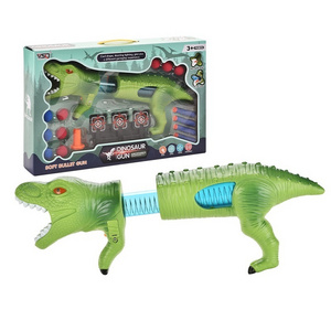 Dinosaur Shooting Game, Dinosaur Foam Fire Blasters with Sound and Light, Air Soft Bullet Gun Automatic for Kids