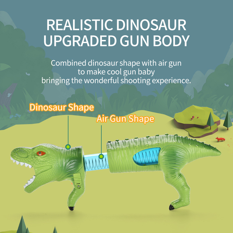 Dinosaur Shooting Game, Dinosaur Foam Fire Blasters with Sound and Light, Air Soft Bullet Gun Automatic for Kids