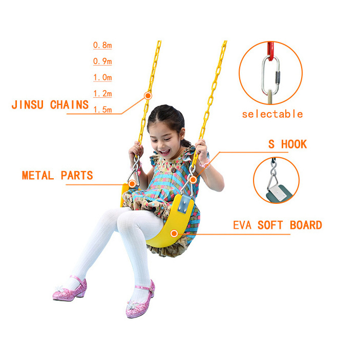 FDFIT EVA Plastic Adjustable Hanging Swing Seat Chair With Chain Garden Soft Swing Set Accessories for Children Kids Swing Seat