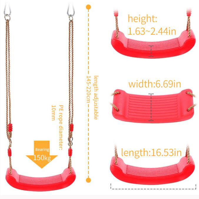 FDFIT Plastic Children Swing Set Slackline Kit Hanging Swing Chair For Kids Playground Amusement Equipment Accessories