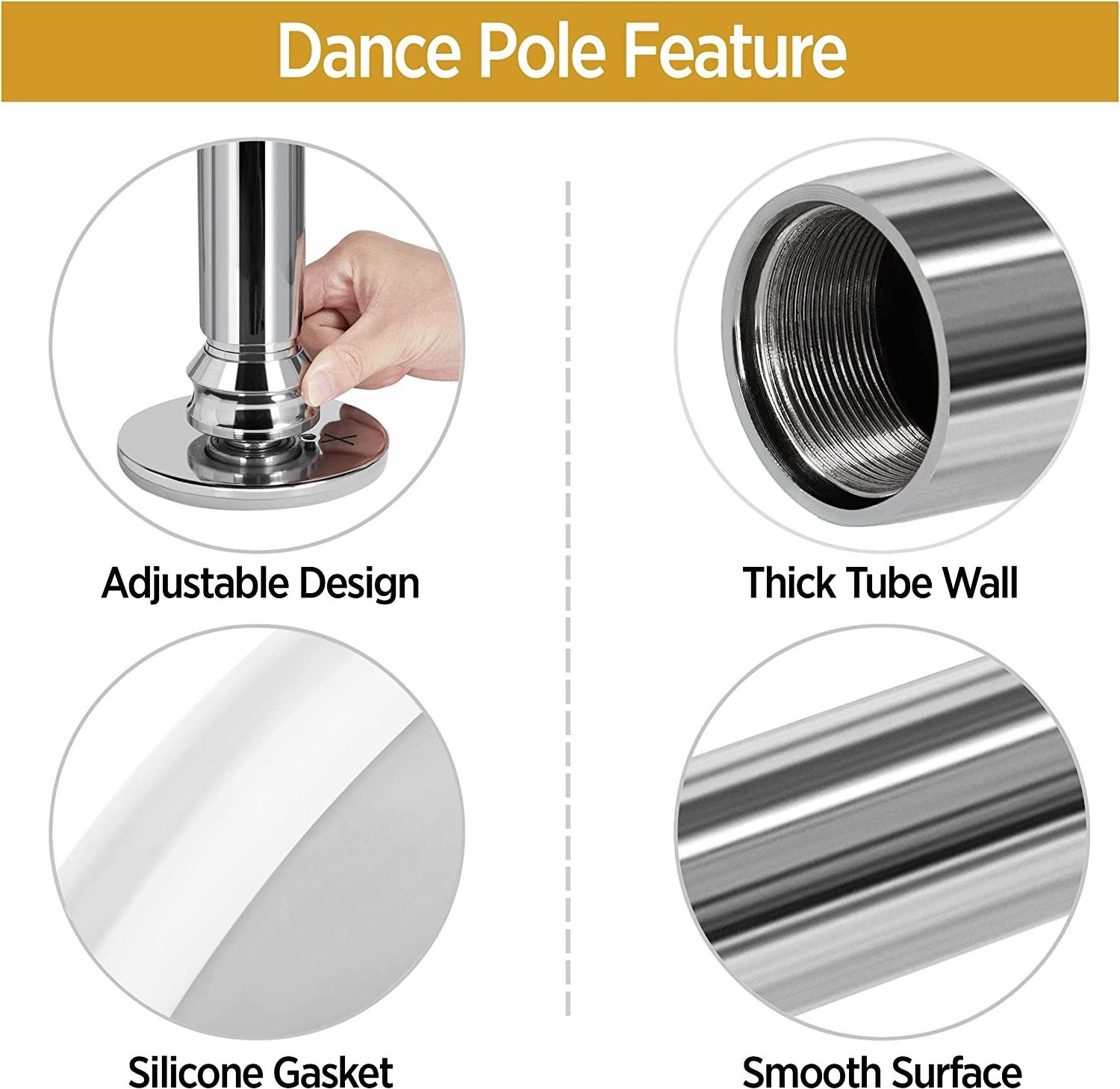 FDFIT Adjusatab Dance Pole  Spinning Static dancing Pole Portable Removable for Home Club Bar