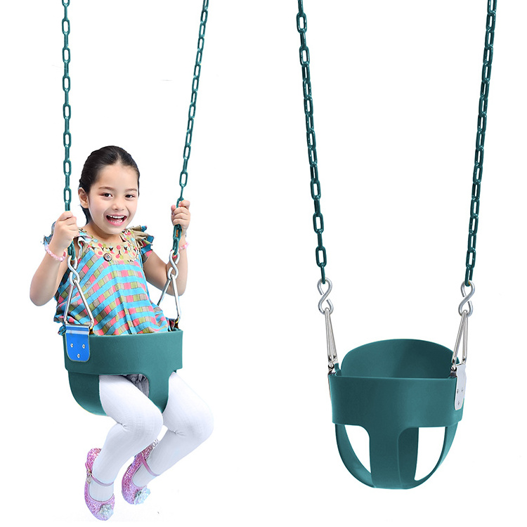 FDFIT EVA Full Bucket Baby Swing Set with Chain Rope Indoor Hanging Baby Swing Chair Patio Children Toy Swing Set