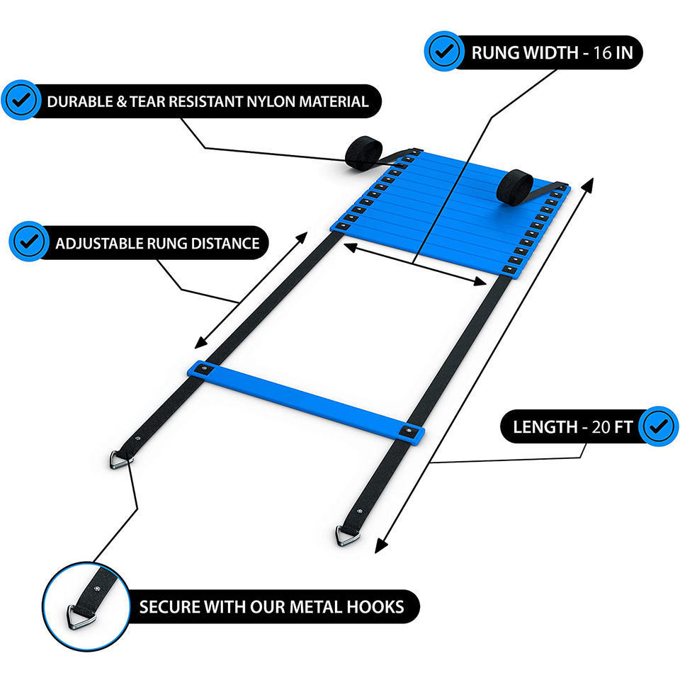 High quality adjustable soccer speed agility exercise ladder and cones speed training