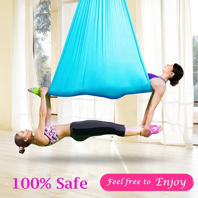 Aerial Silk Yoga Hammock & Swing For Yoga Inversion Strength training Set starter hardware Kit With Customized Logo