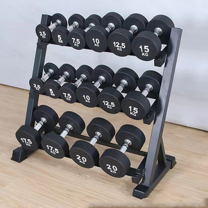 Professional 12 Sides Dumbbell in LBS Weights Training adjustable hex dumbbell set rack 20KG 50KG Urethane Coated Dumbbells