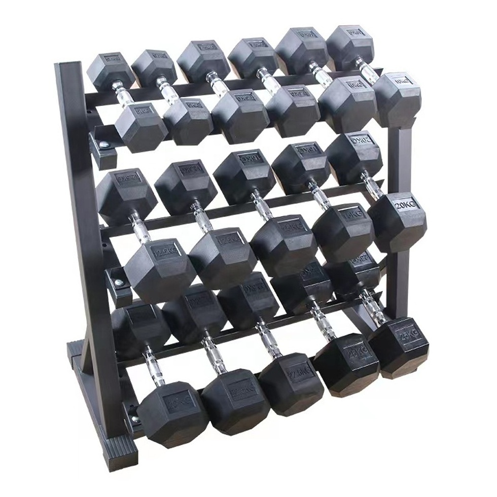 Professional 12 Sides Dumbbell in LBS Weights Training adjustable hex dumbbell set rack 20KG 50KG Urethane Coated Dumbbells