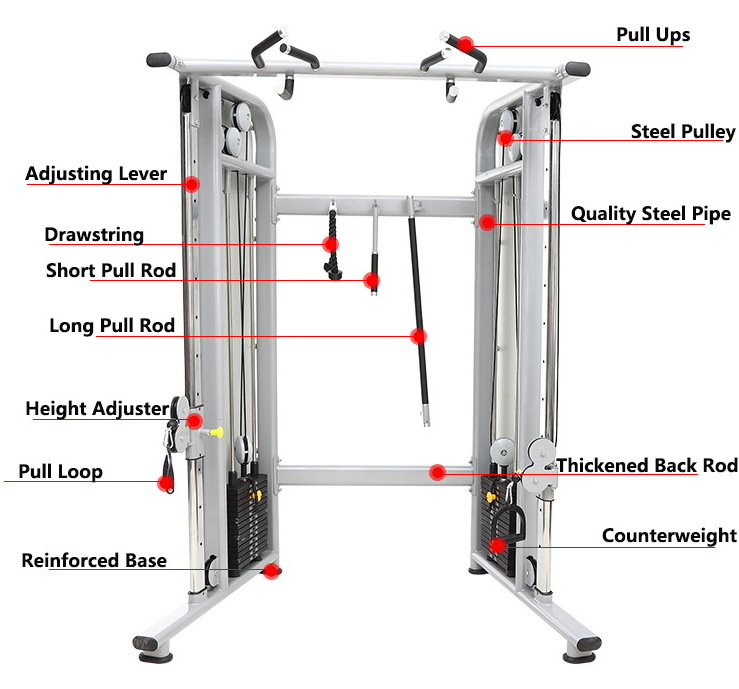 Cheap Wholesale Fitness Equipment Multi Functional Trainer/Multifunction Smith Machine Gym Cable Crossover Machine for home