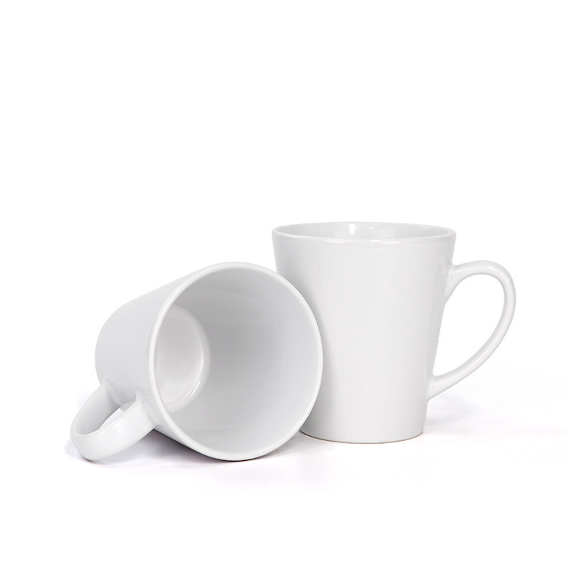 wholesale sublimation blanks conic white bulk coffee mug Conical tea cups for sublimation print