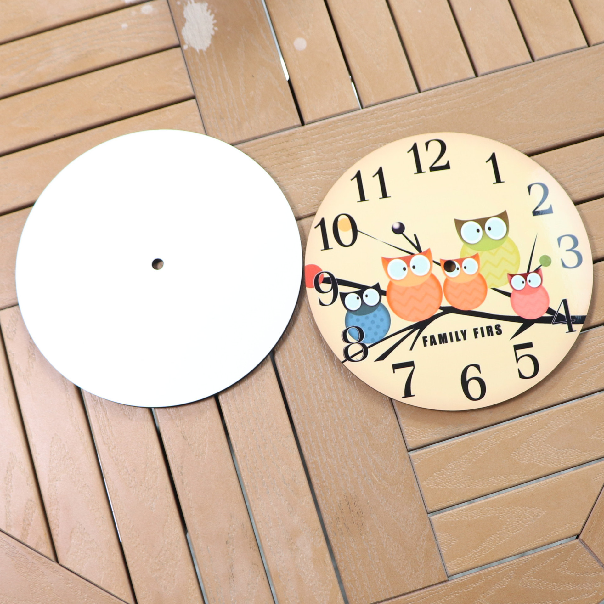 Blank Sublimation Hard Board Clock Face MDF Wall Clock For Home Deco Heat Transfer Coating Round Shape Photo Frame Panel Board