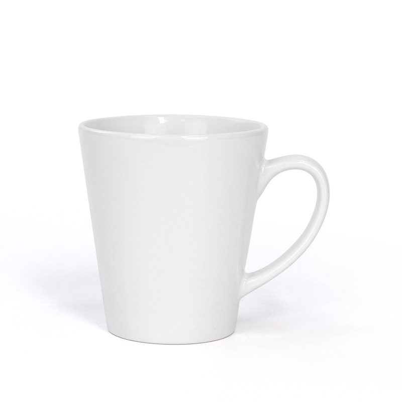 wholesale sublimation blanks conic white bulk coffee mug Conical tea cups for sublimation print